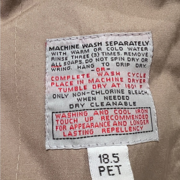 Vintage London Fog Towne Trench Coat Beige Tan 18.5 Petite Long Y2K - Picture 7 of 7